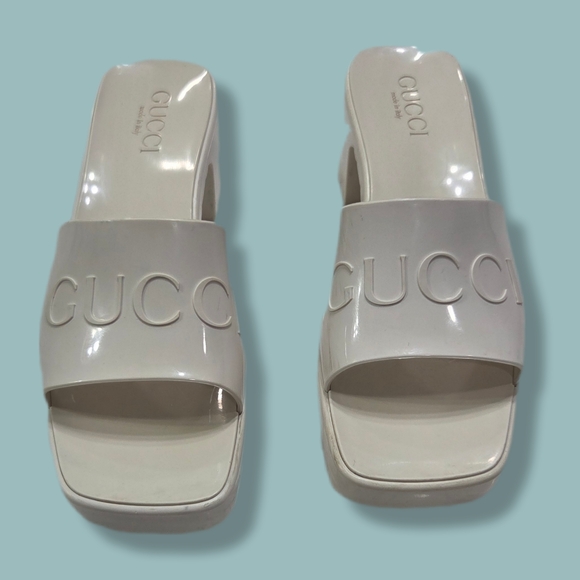 Gucci Women's Cream Mules Sz37 Might Fit Sz4 Gentle Used With No Box - Picture 2 of 16